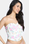 Zivame Non-Padded Short Slip Corset - Red Print — thumbnail 3